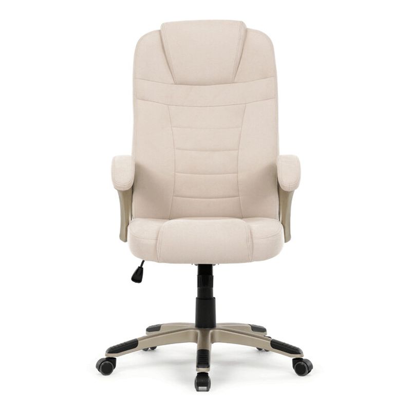 Štýlová kancelárska stolička čalúnená béžovou látkou