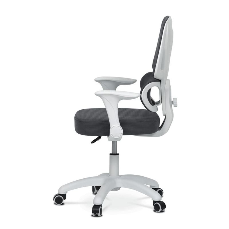 Detská stolička, výškovo nastaviteľná, sivá sieťovina, biely plast