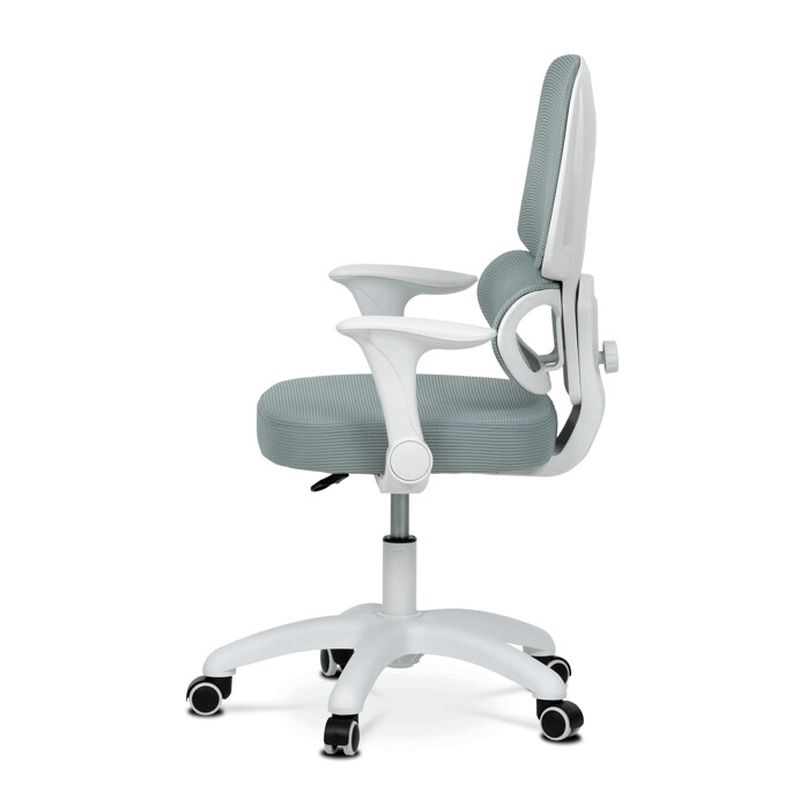 Detská stolička, výškovo nastaviteľná, zelená sieťovina, biely plast