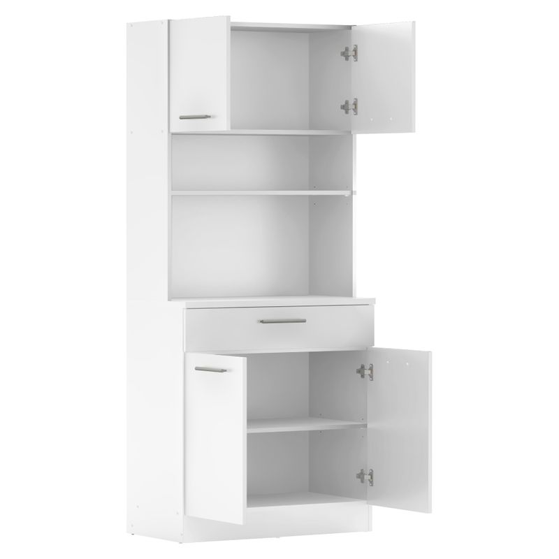 Štvordverový kredenec, biela