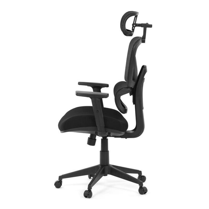 Kancelárska stolička s čiernym mesh poťahom a synchrónnym mechanizmom
