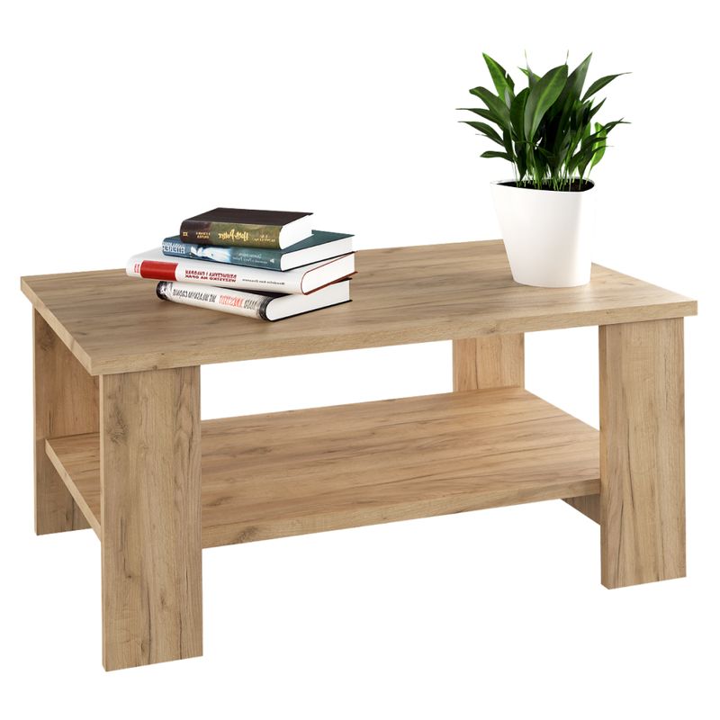 Konferenčný stolík dub artisan s úložnou policou