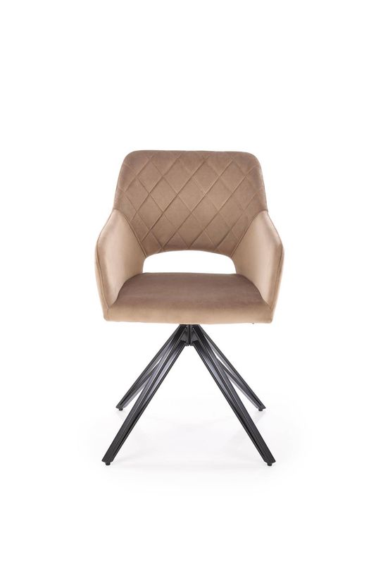 Jedálenská stolička 535, čierny kov – béžová látka Bluvel 40