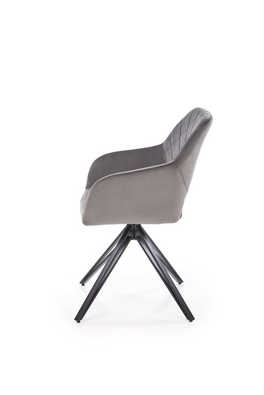 Jedálenská stolička 535, čierny kov – sivá látka Bluvel 14