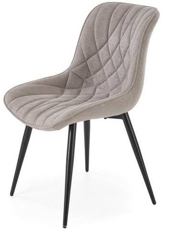 Jedálenská stolička 567, čierny kov - sivá látka