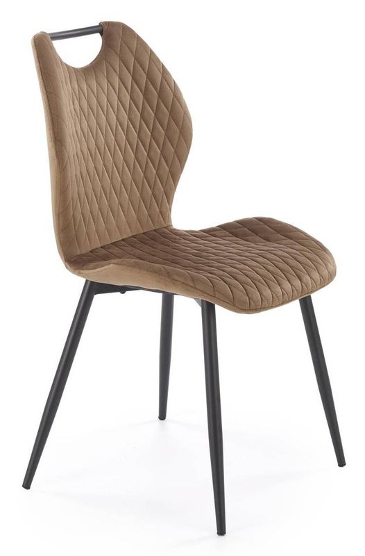 Jedálenská stolička 569, čierny kov - béžová látka