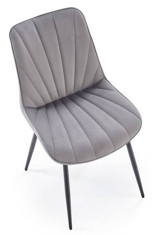 Jedálenská stolička 589, čierny kov - sivá látka Bluvel 14