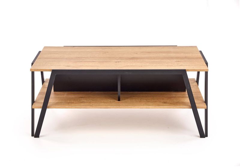 Konferenčný stolík 113, čierny kov-dub zlatý