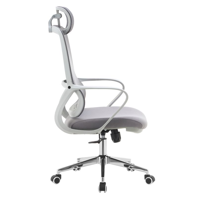 Kancelárske kreslo, sivá sieťovina-látka, TYP 1