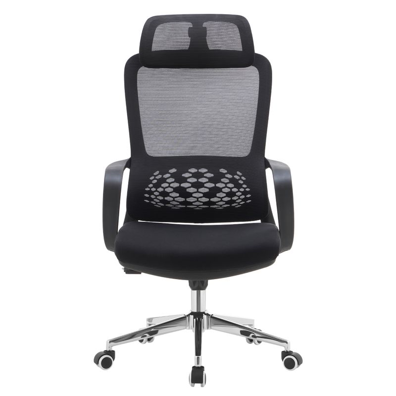 Kancelárske kreslo, čierna sieťovina-látka, TYP 1