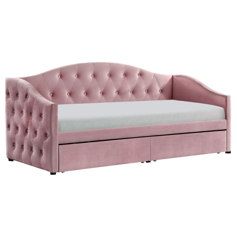 Čalúnená posteľ s úložným priestorom 90x200, ružová Velvet látka