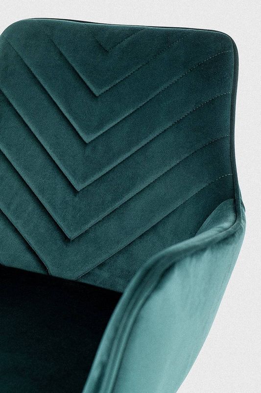 Moderná stolička s nadčasovým dizajnom a podrúčkami, čierny mat-zelená bluvel 78