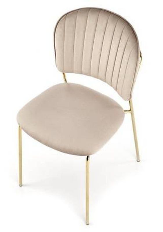 Jedálenská stolička, zlatá-béžová