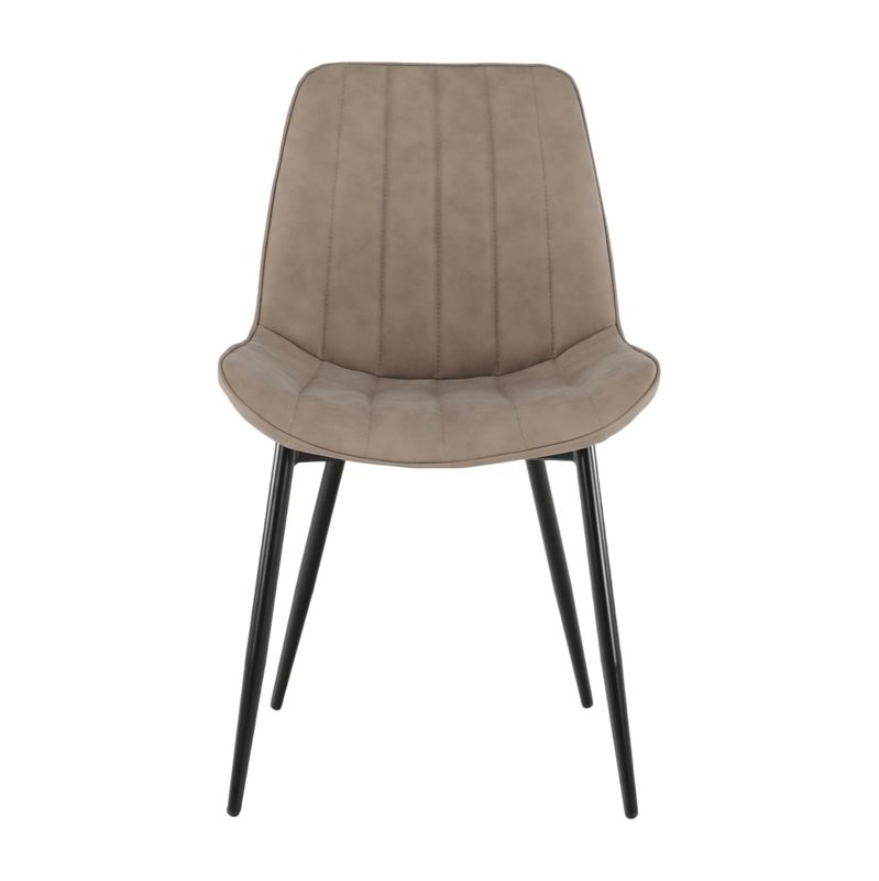 Komfortná stolička čalúnená ekokožou v prevedení sivohnedá taupe-čierna