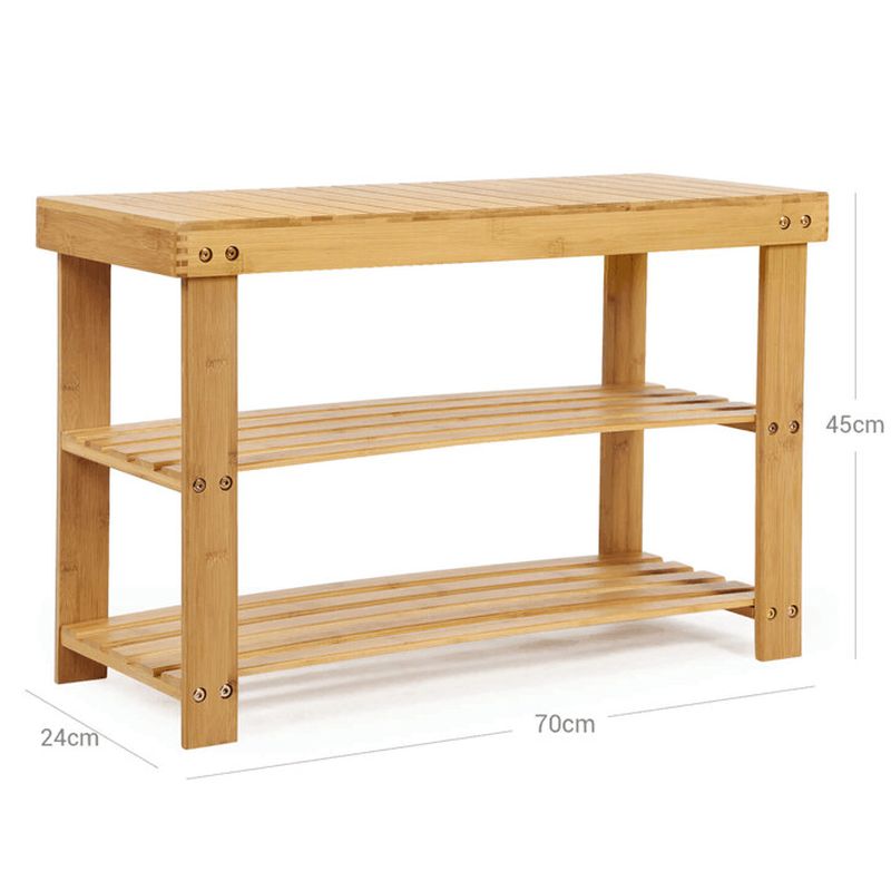 Botník z bambusu v prírodnom prevedení, 70x28x45