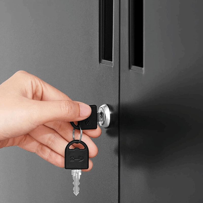 Komoda kovová čierna, 2x dvierka