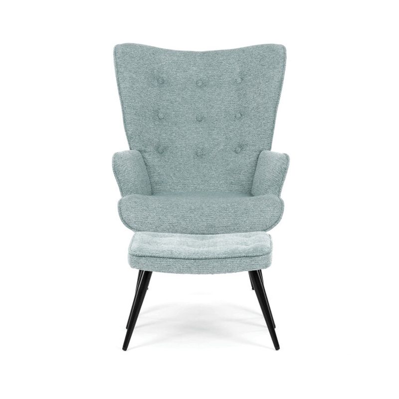 Relaxačné kreslo s podnožkou, modrá zamatová látka