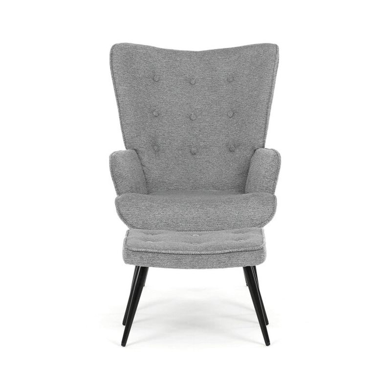 Relaxačné kreslo s podnožkou, sivá zamatová látka