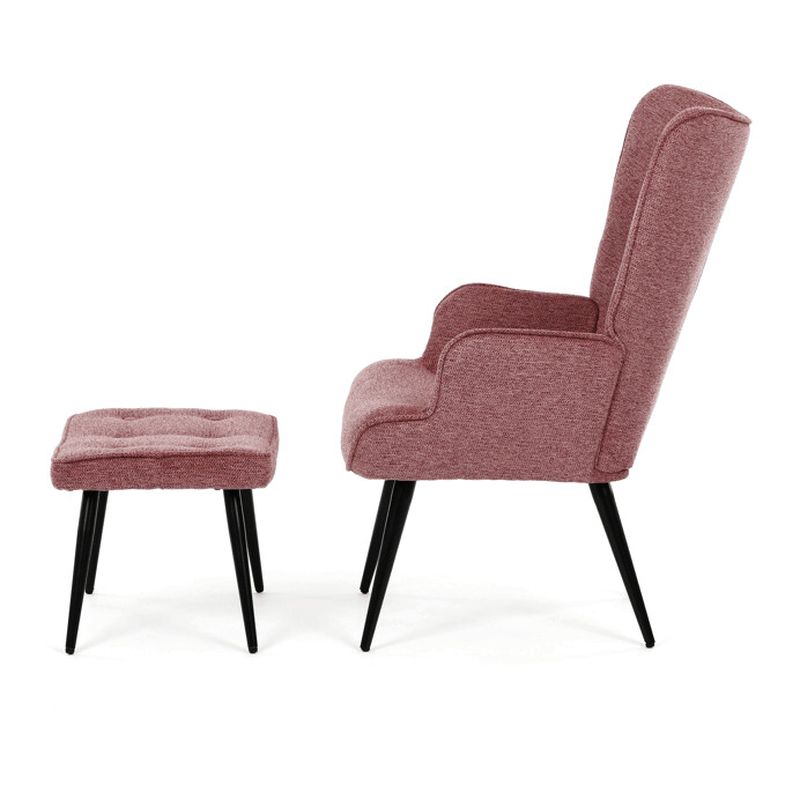 Relaxačné kreslo s podnožkou, ružová zamatová látka