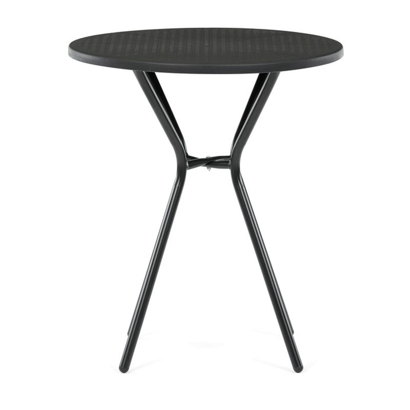 Okrúhly záhradný stôl 60x60cm, plast čierny