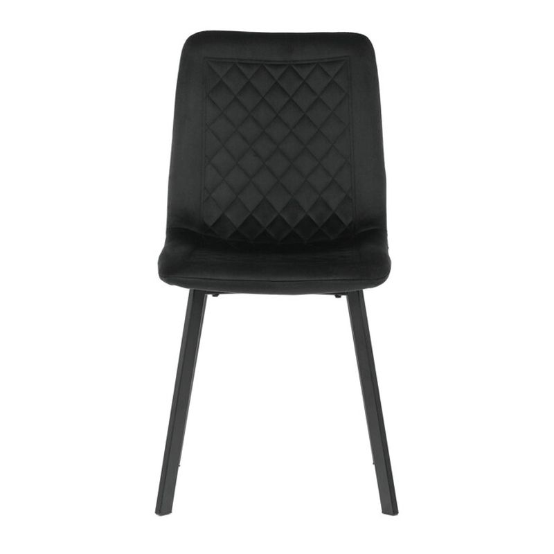 Stolička jedálenská, látka čierny zamat, kov čierny mat