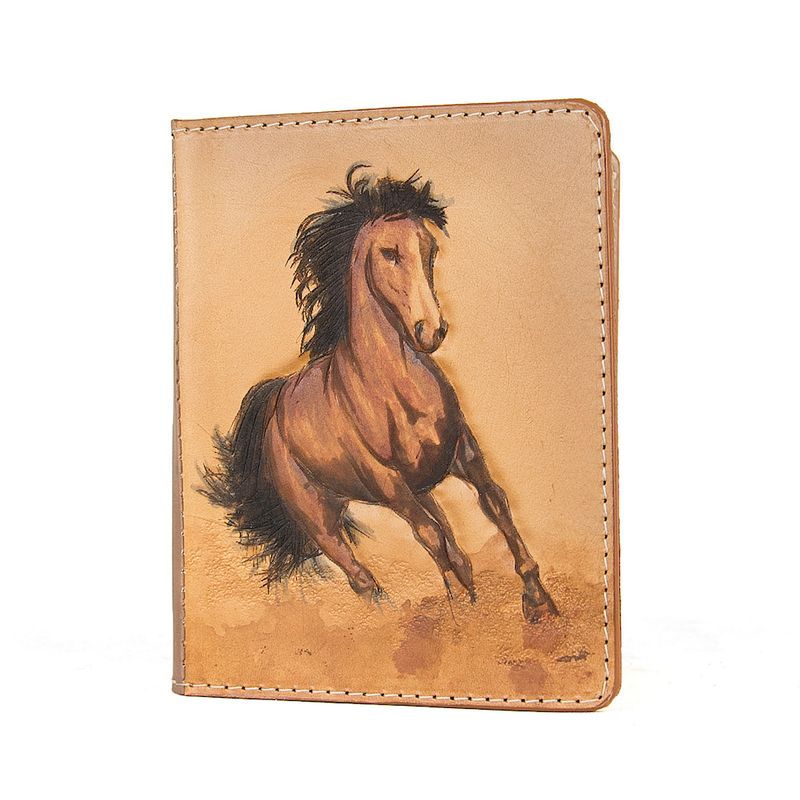 Ručne tvarovaný, vyklepávaný kožený zápisník – Cválajúci kôň