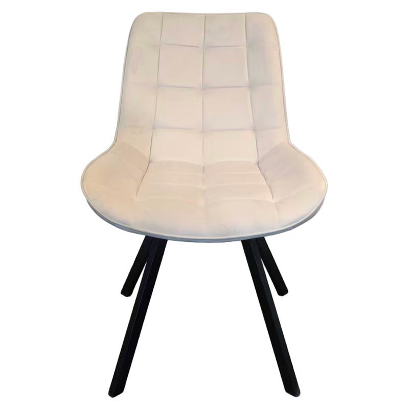 Štýlová jedálenská stolička béžová Velvet látka-čierna