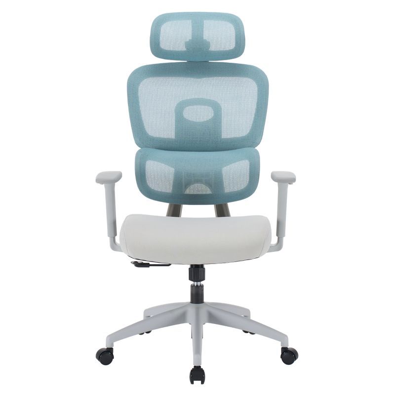 Kancelárske kreslo, sieťovina, neomint-svetlosivá-sivá