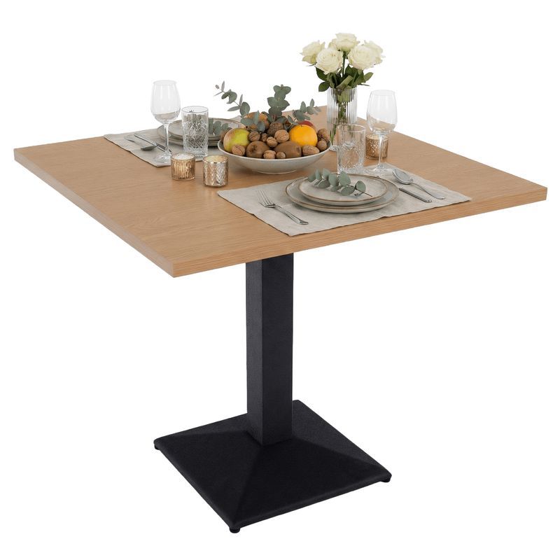 Elegantný jedálenský stôl, dub sonoma-čierna, 70x70