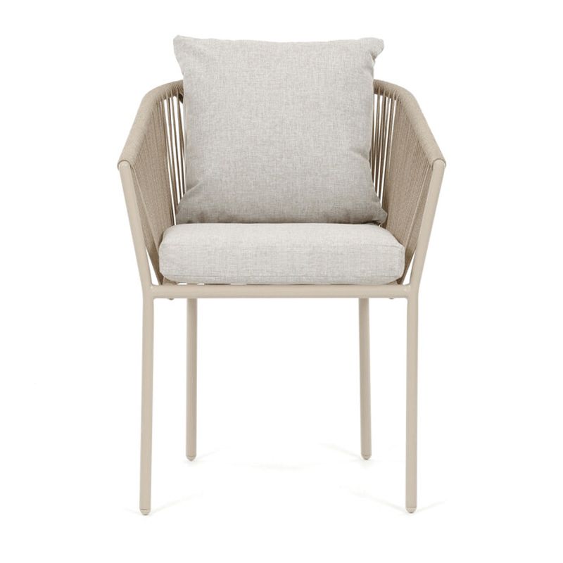 Záhradná stolička hliníková s látkovým poťahom, béžová