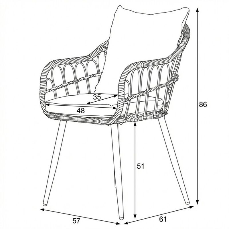 Záhradná stolička kovová s polyratanom, sivá