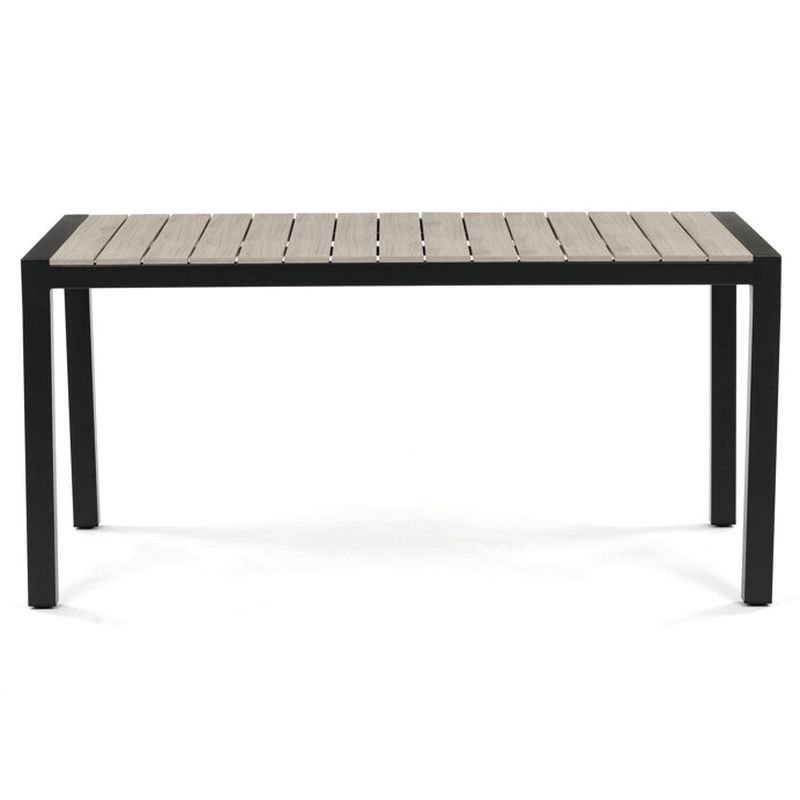 Záhradný stôl hliníkový, s polywood doskou, čierny