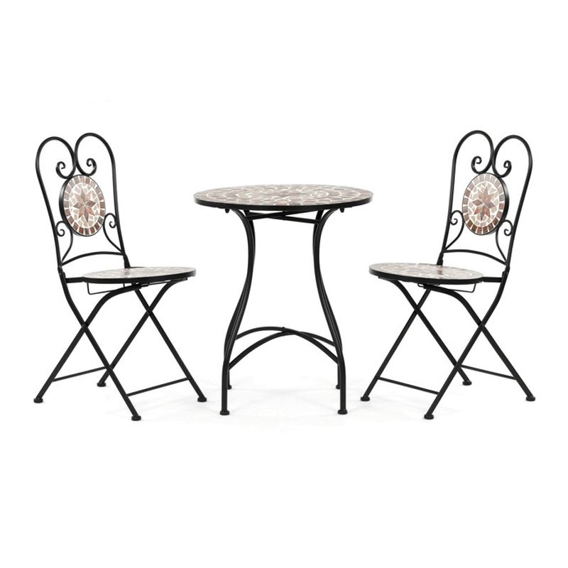 Záhradný set 1+2, keramická mozaika, čierny