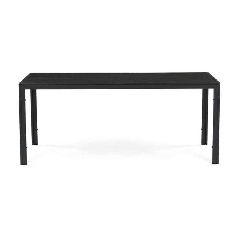 Moderný záhradný stôl v sivej farbe, hliník, polywood