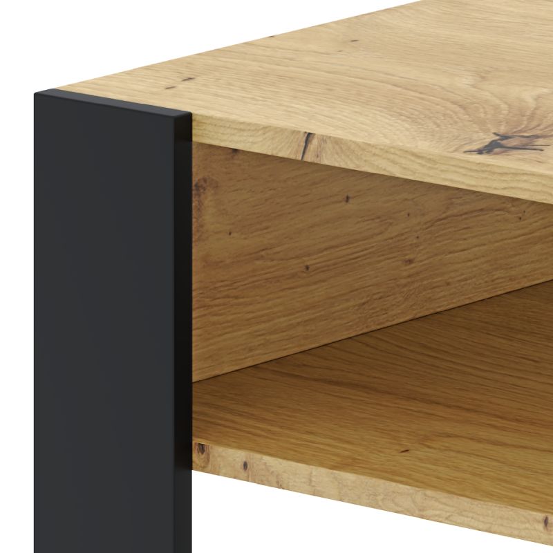 Moderný a štýlový konferenčný stolík, dub artisan-čierna