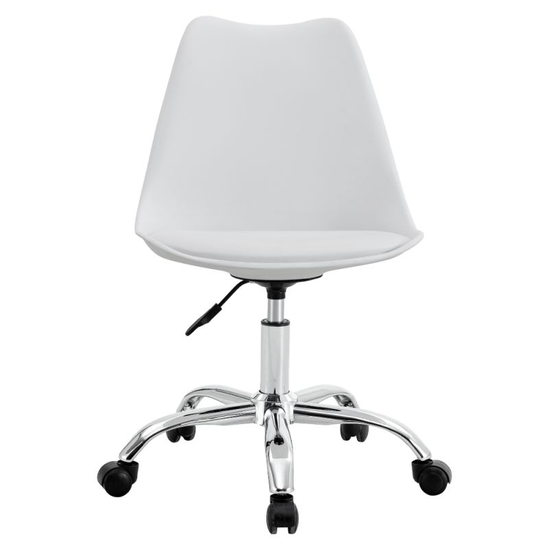 Kancelárska stolička s plastovým tvarovaným sedadlom biela