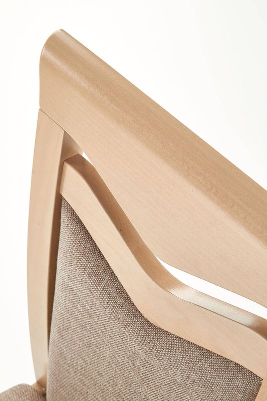 Elegantná jedálenská stolička, sivá látka, drevo dub sonoma