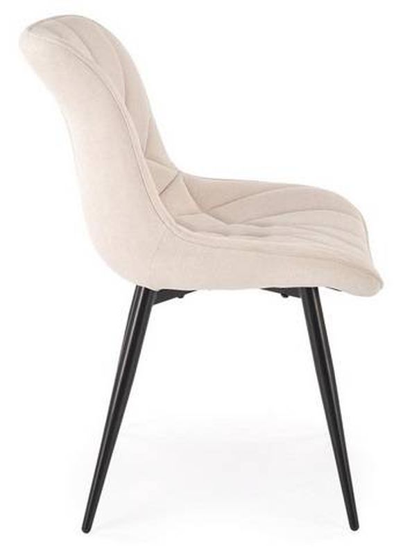 Jedálenská stolička 567, čierny kov, béžová látka