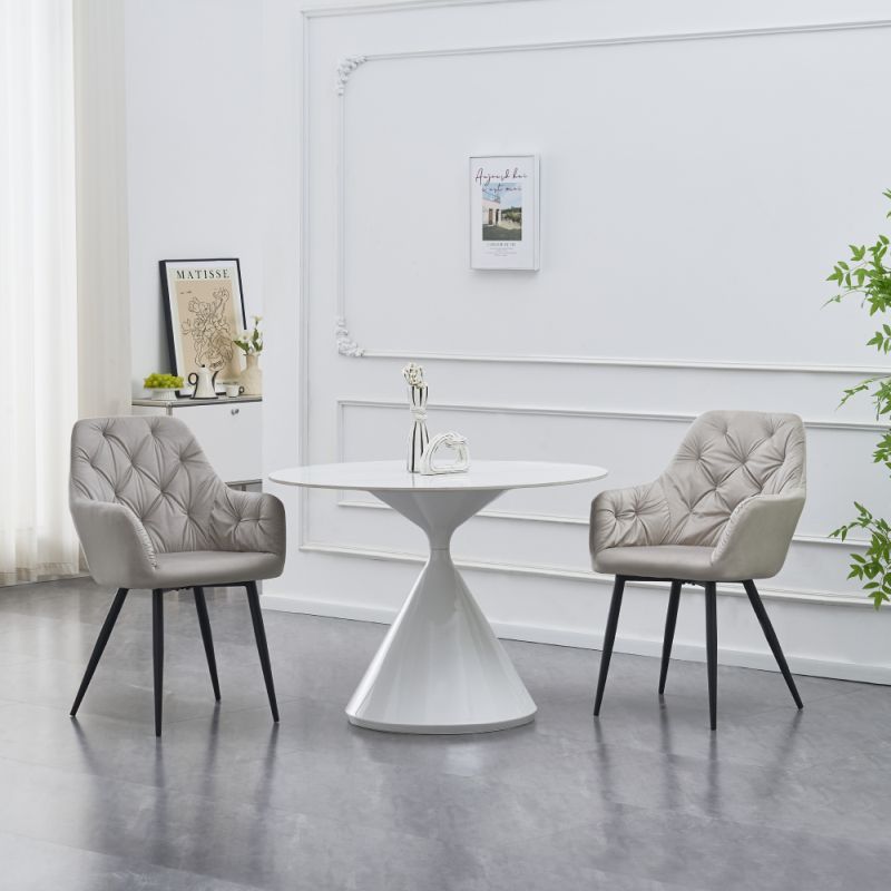 Dizajnové kreslo sivá Velvet látka, čierny kov