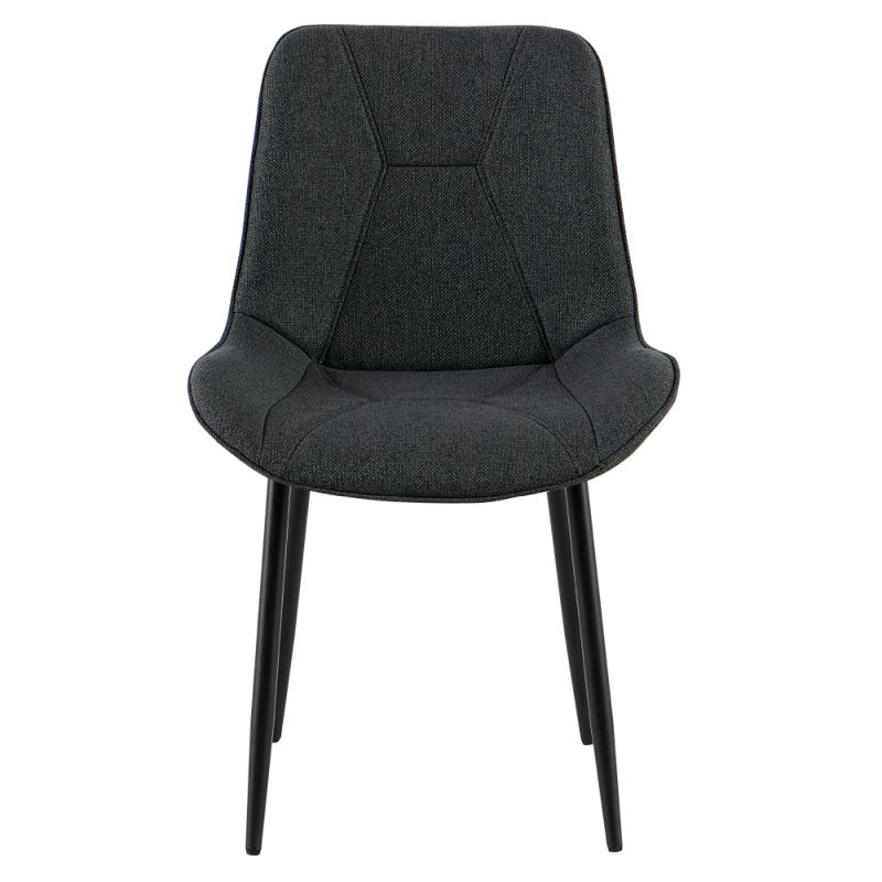 Elegantná jedálenská stolička tmavosivá látka, čierny kov