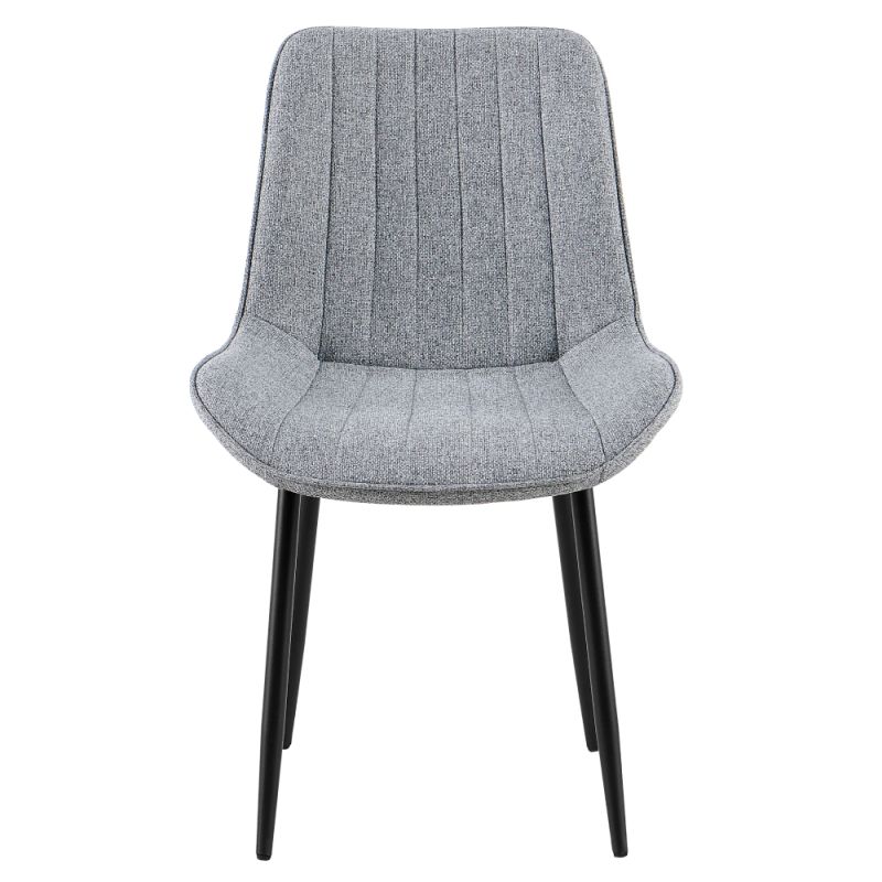 Nadčasová jedálenská stolička svetlosivá látka, čierny kov