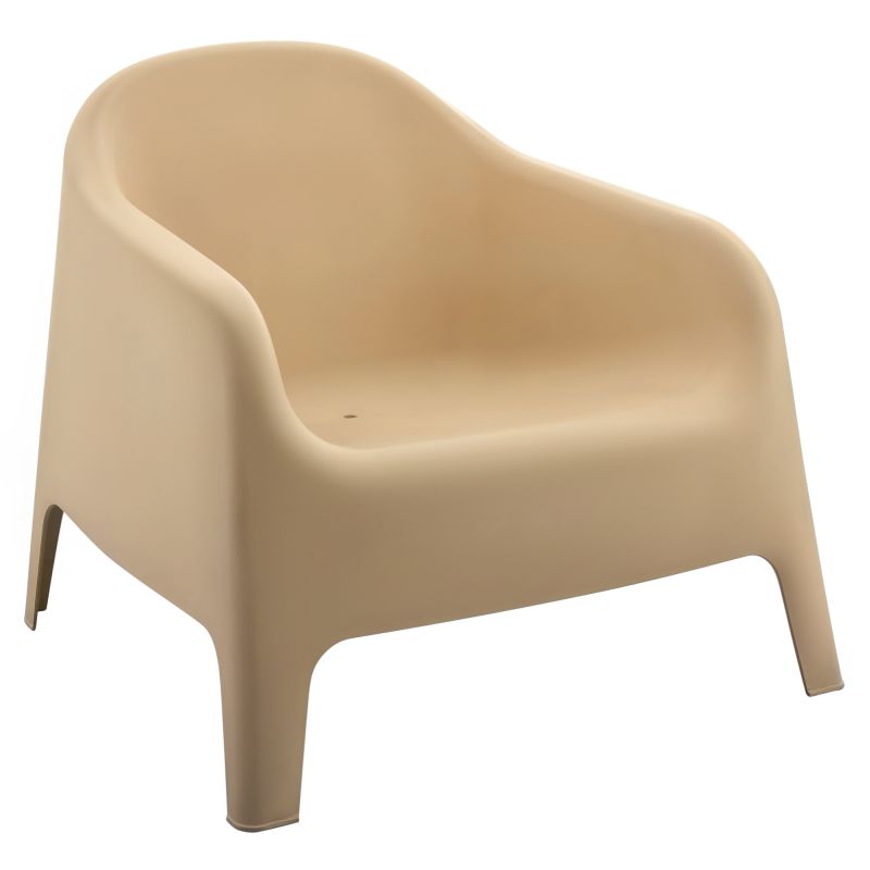 Záhradné stohovateľné kreslo, hnedý plast