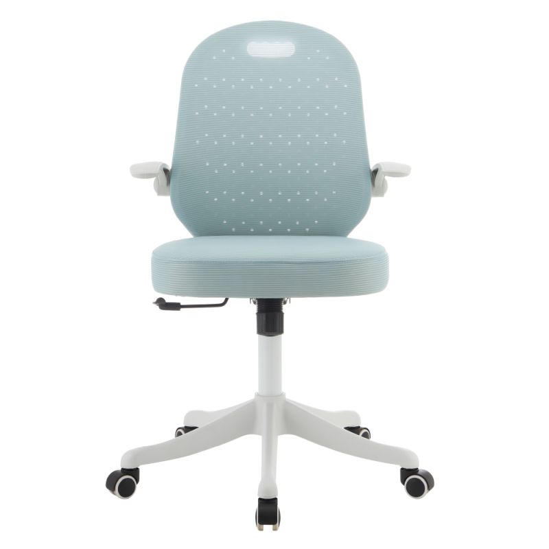 Štýlová otočná stolička, neomint sieťovina, biely plast