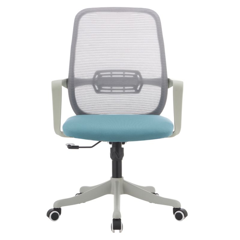 Kancelárske kreslo, modrá látka, sivá sieťovina