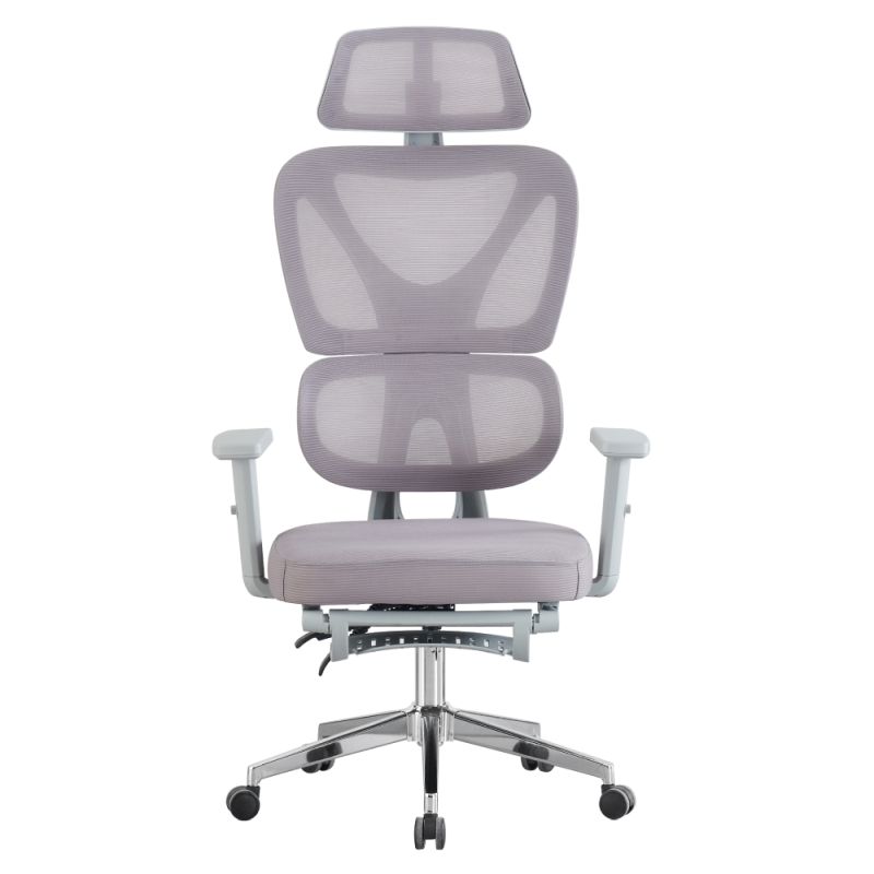 Komfortné kancelárske kreslo, sivá sieťovina, chróm