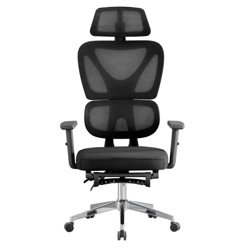 Komfortné kancelárske kreslo, čierna sieťovina, chróm
