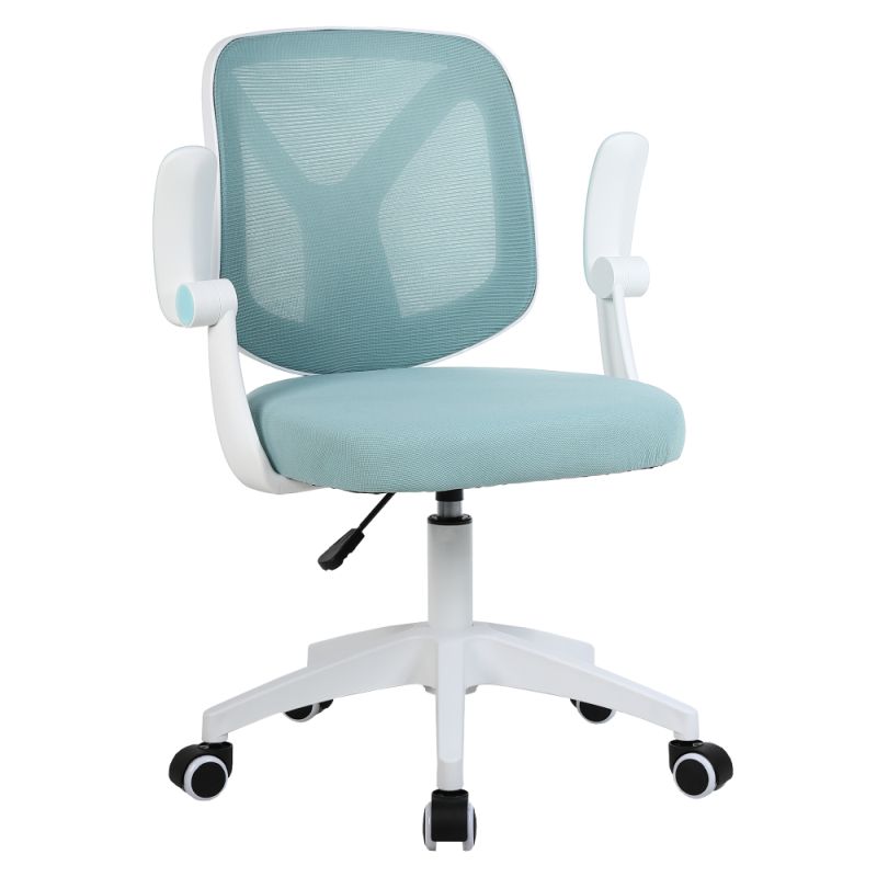 Praktické kancelárske kreslo, modrá látka, biely plast