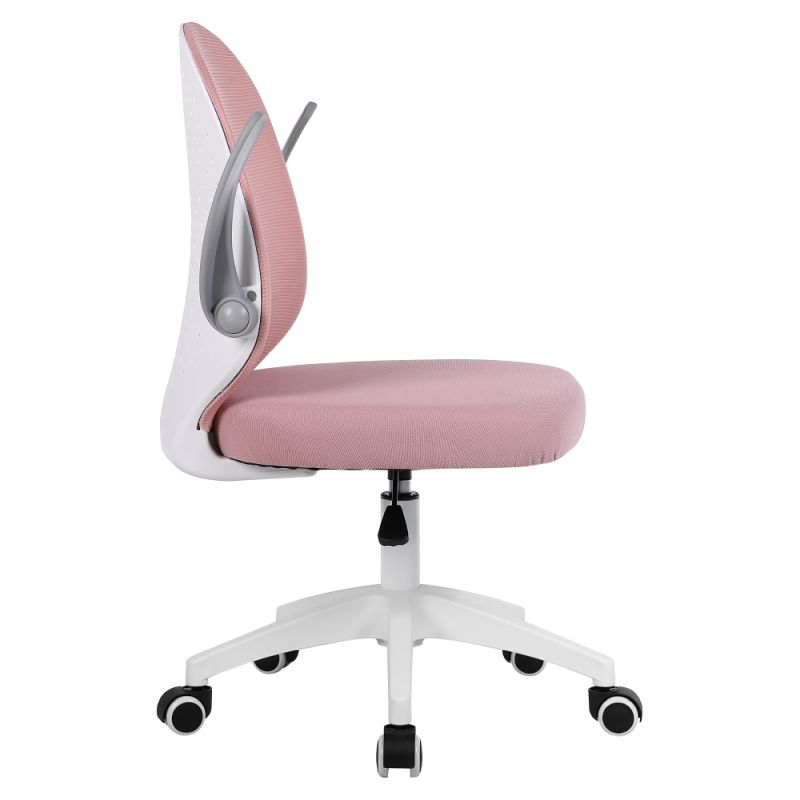 Elegantné kancelárske kreslo, ružová sieťovina, biela