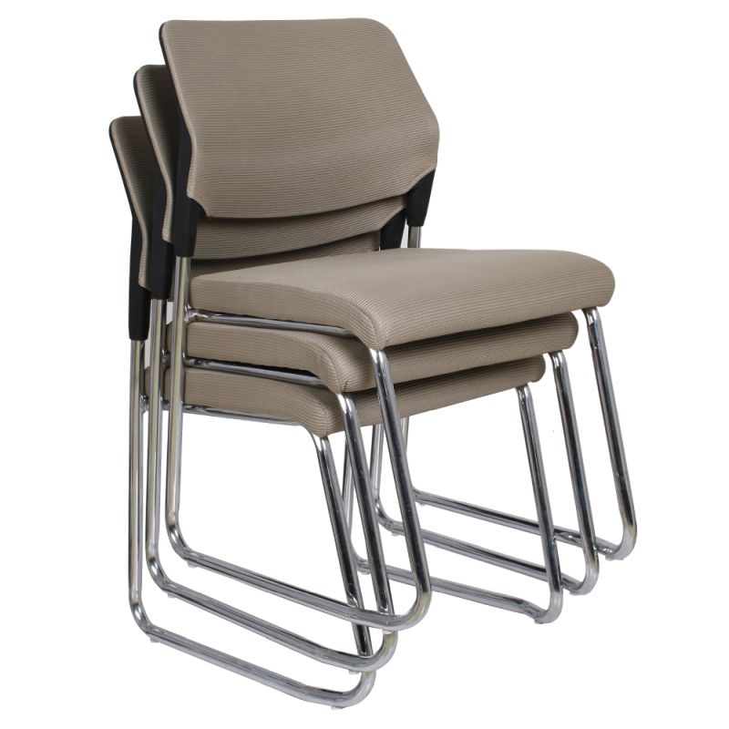 Zasadacia stolička, svetlohnedá sieťovina, kov chróm