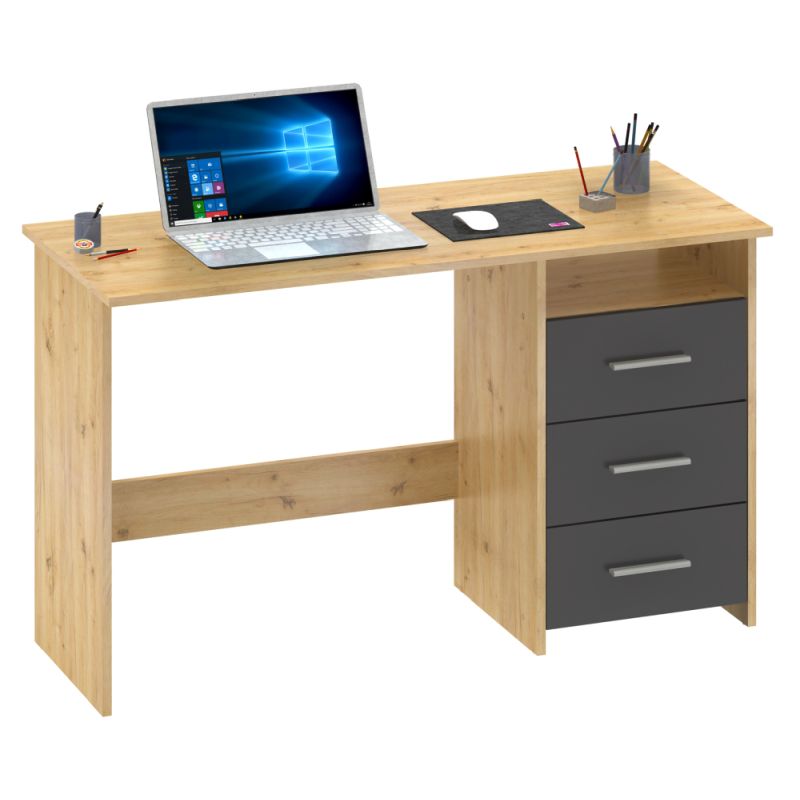 PC stôl jednoduchým dizajnom, dub artisan, grafit
